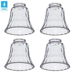 4 Pack Clear Glass Shade Covers 2.25" Opening Ceiling Fan Bell Shape Hammered. Fixed Price $22.95.