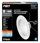 Feit Electric 5-6" Led Recessed Downlight, 120w Equivalent, Dimmable, 5cct-6pack. Fixed Price $70.00.
