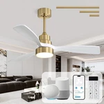 Caci Mall 48 Inch Smart Ceiling Fans With Lights, Low Profile, Modern, Gold, .... Fixed Price $172.82.