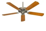 Quorum Model# 77525-65 "capri" Ceiling Fan- 52" Satin Nickel W/walnut Blades. Fixed Price $59.00.