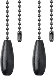 2pack Black Wooden Ceiling Fan Pull Chain Extender, 12in Decorative String P. Fixed Price $11.78.