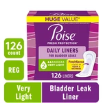 Daily Incontinence Panty Liners, 2 Drop Very Light Absorbency, Regular, 126 Coun. Fixed Price $19.52.