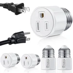 4 Pack E26/e27 3 Prong Light Socket To Plug Adapter, Polarized Bulb Plu.... Fixed Price $19.91.