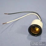 Leviton Porcelain Light Socket Flanged Lamp Holder Medium Base Keyless 8152-8. Fixed Price $8.54.