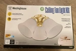 Westinghouse 77848 Antique Brass 3-light Led Cluster Ceiling Fan Light Kit. Fixed Price $39.00.