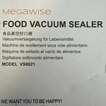 Megawise Powerful & Compact Food Vacuum Sealer Machine Vs6621 New Open Box. Fixed Price $40.00.