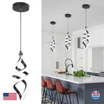 Modern Led Pendant Light Fixture, 15w Black Spiral Chandelier Hanging Lamp,. Fixed Price $74.90.
