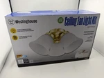 Westinghouse 77845 Brass And Frosted Ribbed Glass 3-light 12-3/4"w Light Kit. Fixed Price $29.95.