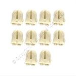 10 Leviton Fluorescent Lamp Holders Light Socket T-8 T8 Low Profile Bi-pin. Fixed Price $13.29.