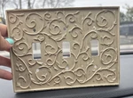 Meriville French Scroll 3 Toggle Wallplate, Triple Switch Electrical Cover Plate. Fixed Price $15.25.