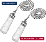 Uxcell Clear Glass Pendant 12 Inch Brushed Nickel Beaded Pull Chain Extension Pu. Fixed Price $15.61.