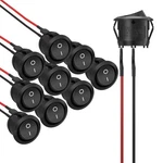 Apiele 10pcs Rocker Switch On Off Kcd1 Mini Round Toggle Kcd1-105-1, Black. Fixed Price $13.29.