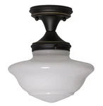 Schoolhouse Stainless Steel Ceiling Light In Oil Rubbed Bronze. Fixed Price $64.00.