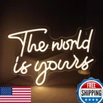Lucunstar The World Is Yours Neon Sign Warm White Led, Valentine Party Decor. Fixed Price $59.22.