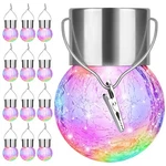 12-pack Outdoor Hanging Solar Lights - Cracked Glass Led Globe Waterproof. Fixed Price $55.48.