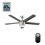 Home Decorators Collection Merwry 52" Brushed Nickel Ceiling Fan W/led Light Kit. Fixed Price $89.88.