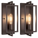 Maylaywood Industrial Wall Sconces 2-pack, Vintage Brown Light Fixture E26. Fixed Price $94.00.