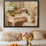 Shih Tzu Dog Artwork Oil Painting Canvas Print Living Room Wall Decor Pet Art. Fixed Price $148.34.
