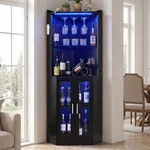 Vevor Corner Wine Bar Cabinet W/ Glass Holder Adjustable Brightness Home Kitchen. Fixed Price $164.90.