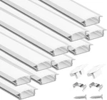 Muzata 10pack 6.6ft/2m Recessed Led Channel U Shape Silver Aluminum Strip. Fixed Price $127.99.