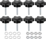 Uxcell 8pcs Star Clamping Knobs With Nuts Washers, M6 X 35mm 35mm, Black. Fixed Price $9.87.