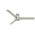 Hunter Fan 52 In Low Profile Matte Nickel Ceiling With 3 Blades And No Light. Fixed Price $155.99.
