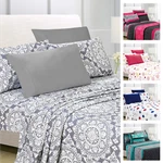 Deep Pocket Printed 6 Piece Bed Sheet Set 1800 Series Microfiber Comfort Soft. Fixed Price $32.99.