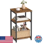 Vasagle 22.8" Tall End Side Table, 3-tier Nightstand, Rustic Brown, Ulet273b01. Fixed Price $40.81.