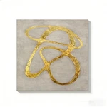 Gold Abstract Line Canvas Painting 2d Flat Frameless Wall Art Home Office Decor. Fixed Price $22.55.