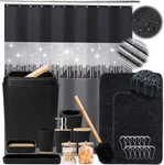 Bathroom Sets With Shower Curtain And Rugs,24pcs Black Set Curta. Fixed Price $80.79.
