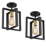 Ihengyanlt 2 Pack Semi Flush Mount Ceiling Light,black Metal Frame Light. Fixed Price $66.57.