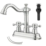 Ggstudy Polished Chrome Bathroom Faucet 2 Handles 4 Inches Centerset Bathroom.... Fixed Price $102.51.