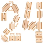 24 Wooden Train Track Connectors, Real Wood Railway Adapters; Compatible Thomas. Fixed Price $20.77.
