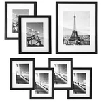 Songmics 7-piece Collage Photo Frames Set, 11x14, 8x10, 6x8 Frames, Glass, Black. Fixed Price $59.84.