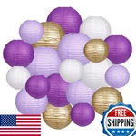 Yuxiou 20x Purple Gold Paper Lanterns Party Decorations For Graduations & Events. Fixed Price $34.98.
