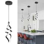 Modern Led Pendant Light Fixture, 15w Black Spiral Chandelier Hanging Lamp,. Fixed Price $88.46.