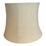 Natural Linen Style Flared Drum Lampshade With Silver Spider Wire 12" Base. Fixed Price $24.99.