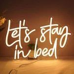 Sylhome Let's Stay In Bed Led Neon Light Up Sign Bedroom Hotel Apartment Wall.... Fixed Price $43.27.