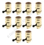 10 Turn Knob 3-way Light Socket Polished Brass Lampholders Electrolier 1/8" Ips. Fixed Price $37.99.