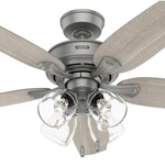 Hunter Fan 52 In Traditional Matte Silver Ceiling With Light And Pull Chain. Fixed Price $122.99.
