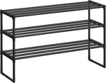 Songmics Shoe Rack, 3-tier Organizer, Metal Storage Shelf, Upright Or Upsid. Fixed Price $22.99.