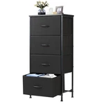 Dumos 4-drawer Nightstand With Removable Fabric Bins, Steel Frame Wood Top. Fixed Price $38.97.