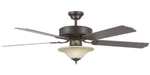 Concord Fans Heritage Square 52" 5 Blade Ceiling Fan Light Kit Oil Rubbed Bronze. Fixed Price $64.99.