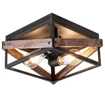 Mayna 2-light Rustic Ceiling Light Fixture, Farmhouse Flush Mount Light,. Fixed Price $91.94.