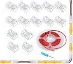 Cob Led Strip Light Connectors Kit, 2 Pin 8mm Solderless Transparent To Wi. Fixed Price $16.81.