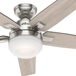 Hunter Fan 52 Inch Contemporary Brushed Nickel Ceiling With Remote And Light. Fixed Price $126.99.