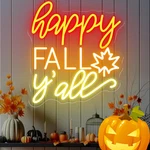 Hfhungkeong Happy Fall Yall Neon Sign Light Wall Art Night Lamp Dimmable Switch. Fixed Price $44.52.