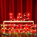 Aurelema Las Vegas 6.3" Light Up Letters Sign Party Decorations Battery Powered. Fixed Price $39.75.