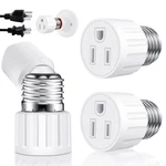 (2 Packs) 3 Prong Light Socket To Plug Adapter, E26 E27 Outlet Adap. Fixed Price $10.10.