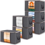 Storage Bins 6 Pack Foldable Clothes Organizer Clear Window Lifewit 22117 Lids. Fixed Price $28.99.